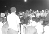 Richard Boone addressing an audience in front of the Capitol in Montgomery, Alabama, during a civil rights demonstration.