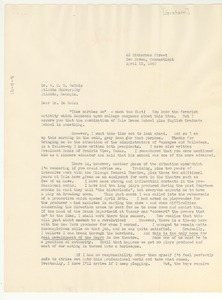 Letter from Shirley Graham to W. E. B. Du Bois