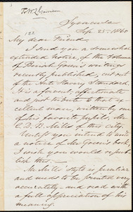 Letter from Samuel Joseph May, Syracuse, [N.Y.], to William Lloyd Garrison, Sep. 25, 1860