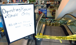 At the New Orleans Louis Armstrong International Airport (MSY) a medical clinic and sanctuary for those who have endured the hardships and suffering caused by hurricane Katrina is setup on the first level of the airport structure by medical and military personnel for general treatment and minor surgery