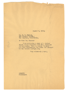 Letter from W. E. B. Du Bois to NAACP, Los Angeles Branch