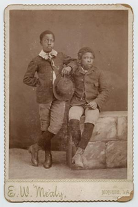 Photograph of Two African-American Boys in Shorts