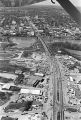 Aerial view of the Edmund Pettus Bridge and U.S. Highway 80 in Selma, Alabama, on the first day of the Selma to Montgomery March.