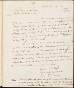 Four letters, by the Board of Managers of the Massachusetts Anti-Slavery Society, A. A. Phelps, W. S. Porter, and J. Gulliver