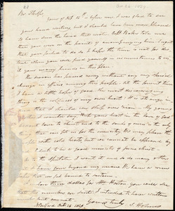 Letter from Sylvester Holmes, New Bedford, to Amos Augustus Phelps, Oct 26 1829