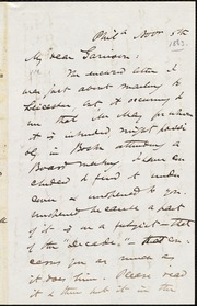 Letter to] My dear Garrison [manuscript