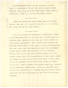 Memorandum of interview between W. E. B. Du Bois and New York Public Library