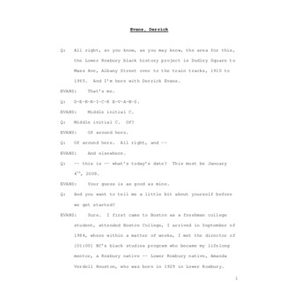 Thumbnail for Transcript of interview with Derrick Evans, January 4, 2008