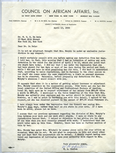 Letter from W. A. Hunton to W. E. B. Du Bois