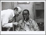 Thumbnail for George Avakian and Louis Armstrong (seated) at Satch Plays Fats recording session