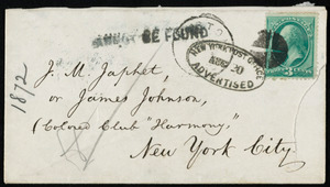 Letter from William Lloyd Garrison, Boston, [Mass.], to J. M. Japhet and James Johnson, August 9, 1872