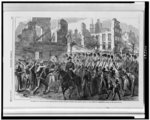 "Marching on!"--The Fifty-fifth Massachusetts Colored Regiment singing John Brown's March in the streets of Charleston, February 21, 1865