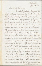 Letter to] Dear friend Garrison [manuscript