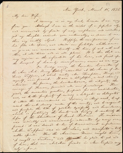 Letter from William Lloyd Garrison, New York, to Helen Eliza Garrison, March 16, 1835