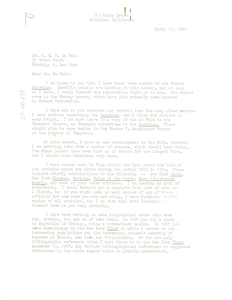 Letter from Paul Partington to W. E. B. Du Bois