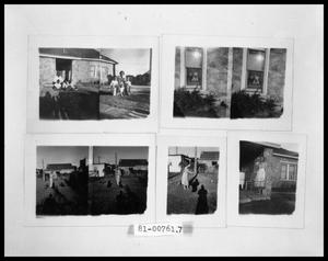 Children in Yard; Dog at Window; Man with Dogs in Yard; Woman in Yard; Woman on Porch with Washing Machine