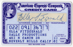 Ella Fitzgerald's American Express Company credit card