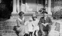 Helen Davis center, with two unidentified girls. Possibly at 3907 Seminary Avenue