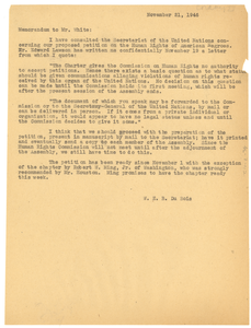 Memorandum from W. E. B. Du Bois to Walter White