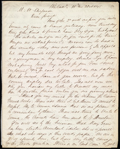 Letter from Edward Morris Davis, Philad[elphia], [Penn.], to Maria Weston Chapman, 11 mo[nth] 21st [day] 1845