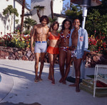 Thumbnail for G. C. Cameron, Gwen Gordy Fuqua, and Suzanne De Passe by the pool, Los Angeles