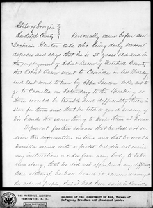 Affidavit of Lochran Hunter: Randolph County, Georgia, 1868 Sept. 28