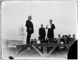 M. Hanihara giving speech at dedication of Japan's building site for the 1904 World's Fair