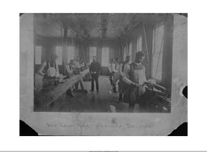 Photograph of the Wood Lathe Room in the Knowles Industrial Building at Atlanta University, Atlanta, Georgia, circa 1884