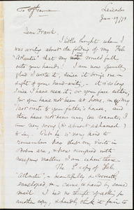 Letter from Samuel May, Jr., Leicester, [Mass.], to William Lloyd Garrison, Jan[uary] 19 / [18]74