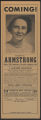 Coming! Ellen E. Armstrong ... America's favorite magical act presenting magic as formerly presented by the original J. Hartford Amrstrong ... The Armstrongs have been favored by the American public for over 70 years