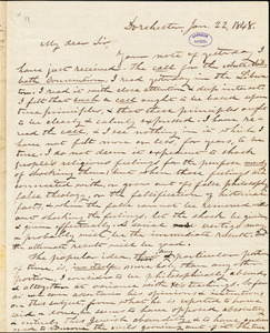 Letter from Increase S. Smith, Dorchester, [Boston, Massachusetts], to William Lloyd Garrison, 1848 Jan[uary] 22