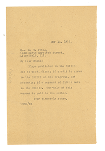 Letter from W. E. B. Du Bois to Mrs. O. B. Price