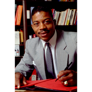 Keith Motley at his desk