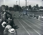 Marquette sprinter Ralph Metcalfe wins sprint at Marquette Stadium, 1934?