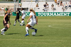 Tiffany Adams moving the ball