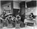 [A class in mathematical geography studying earth's rotation around the sun, Hampton Institute, Hampton, Virginia]