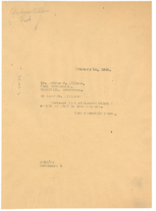 Letter from W. E. B. Du Bois to Fisk University