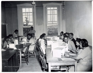 Instructor T. W. Stanback and Students in Class at Storer College, Harpers Ferry, W. Va.