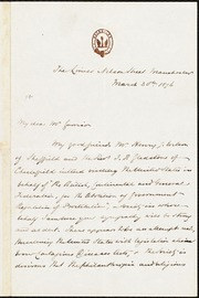 Letter to] My dear Mr. Garrison [manuscript