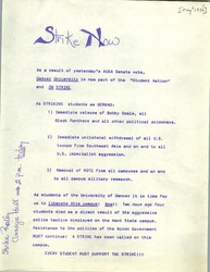 Flier Calling for Student Strike, 1970 May 6