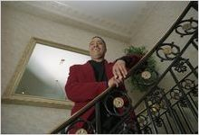 Author, Lynn Harris, in the Wesley Townsend apartment building lobby, Atlanta, Georgia, February 2, 1994.