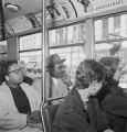 Thumbnail for Fred Shuttlesworth and other African Americans waiting to board a bus during an integration attempt in Birmingham, Alabama.