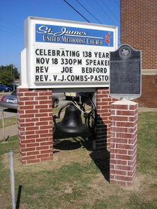 Photograph of Sign at St. James Methodist Church