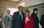 Tom Bradley posing with an unidentified woman, Los Angeles, 1992