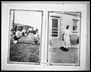 Picture of African American Man with Dogs; Picture of African American Woman Outside House