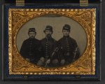 [Three unidentified soldiers in Union uniforms with swords]