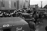 "Freedom Day" marchers at the Dallas County Courthouse in Selma, Alabama, during a voting rights demonstration.