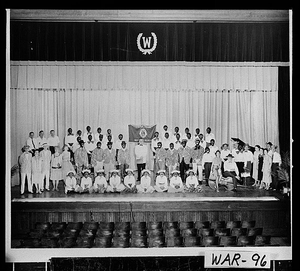 Photograph of Lions Club Minstrel group, Waycross, Ware County, Georgia, 195