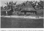 Thumbnail for Cameroun. Case du pays des bakossis avec les vases et les feux funéraires