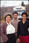 Toni Morrison, author, with her sons Harold and Slade at their upstate New York home